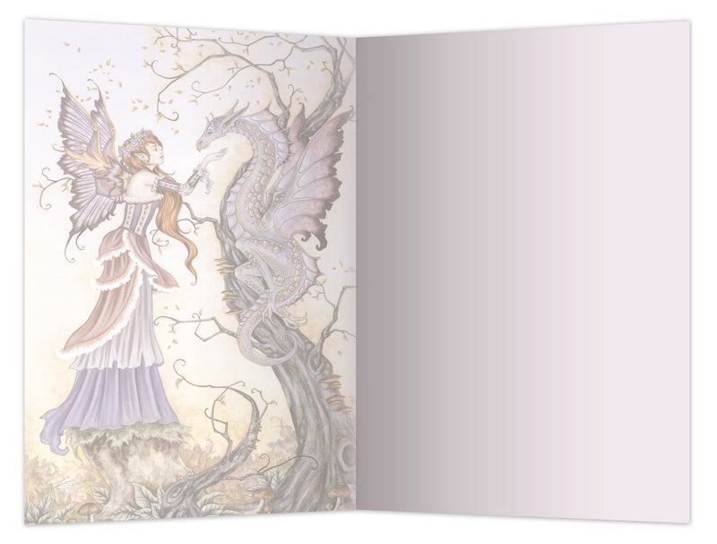 Tree-Free Greetings EcoNotes 12-Count The Dragon Charmer Fairy Blank Notecard Set with Envelopes, Featuring Amy Brown Fairies (FS64557) - Image 2
